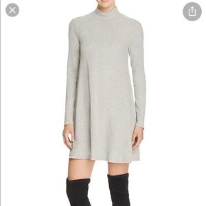 Mink Pink Ribbed Knit Mock Neck Swing Dress